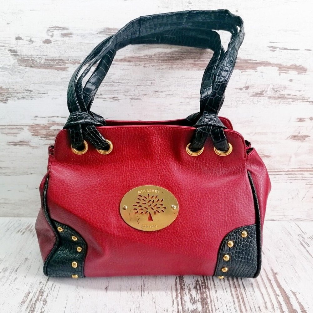 Vintage Mulberry Red Black Handbag